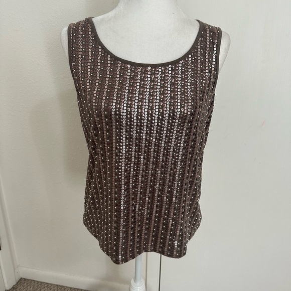 Chico’s sequined beaded tank top - Picture 1 of 7